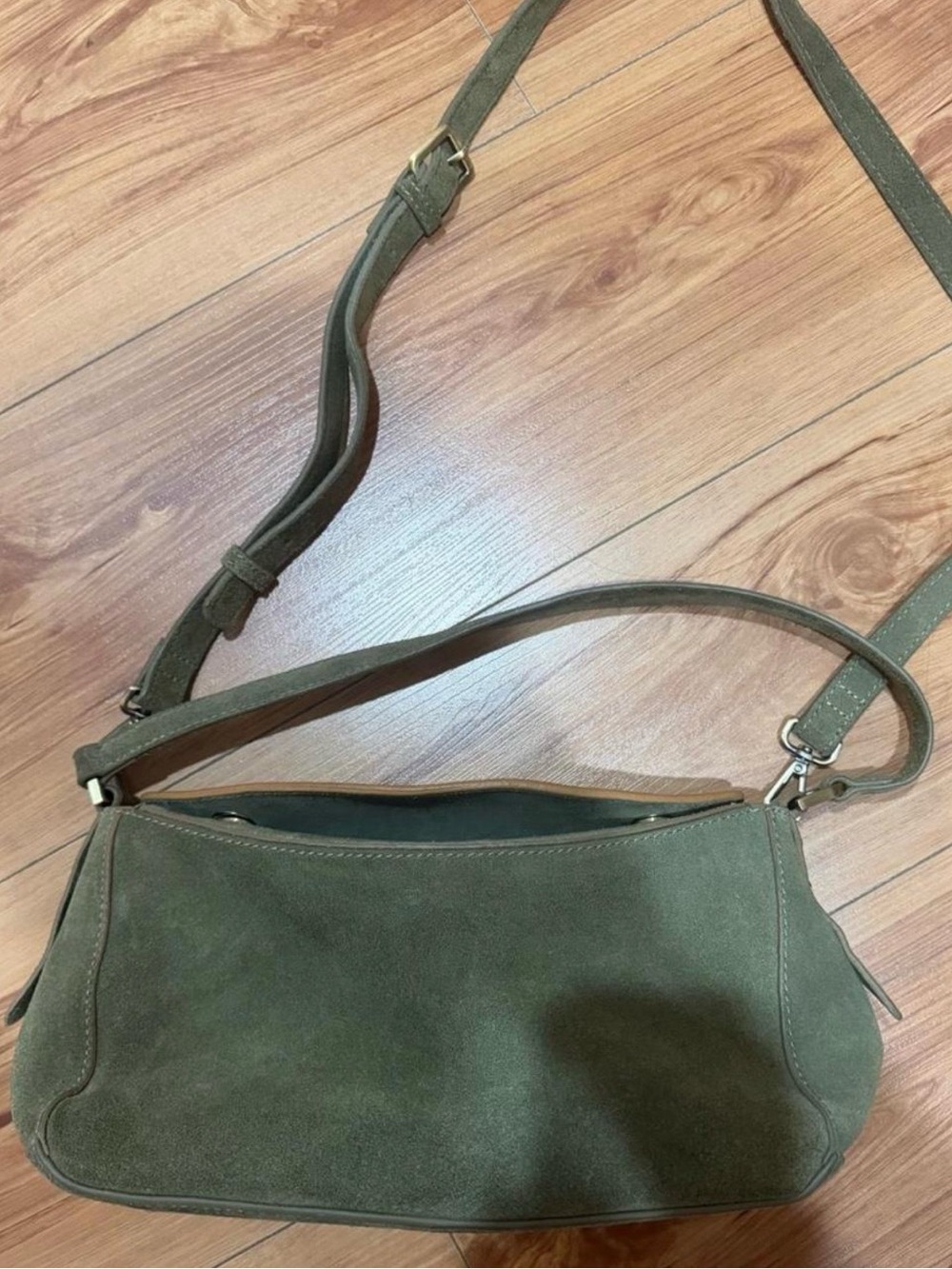 TJ Maxx green suede hobo shoulder bag